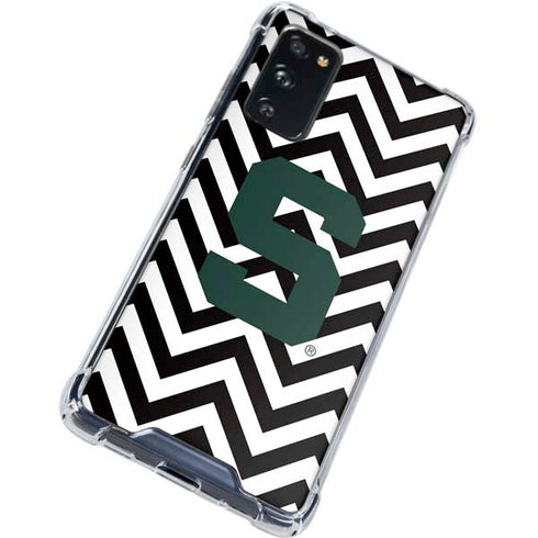 Michigan State University Spartans S Chevron Galaxy S20 FE Clear Case